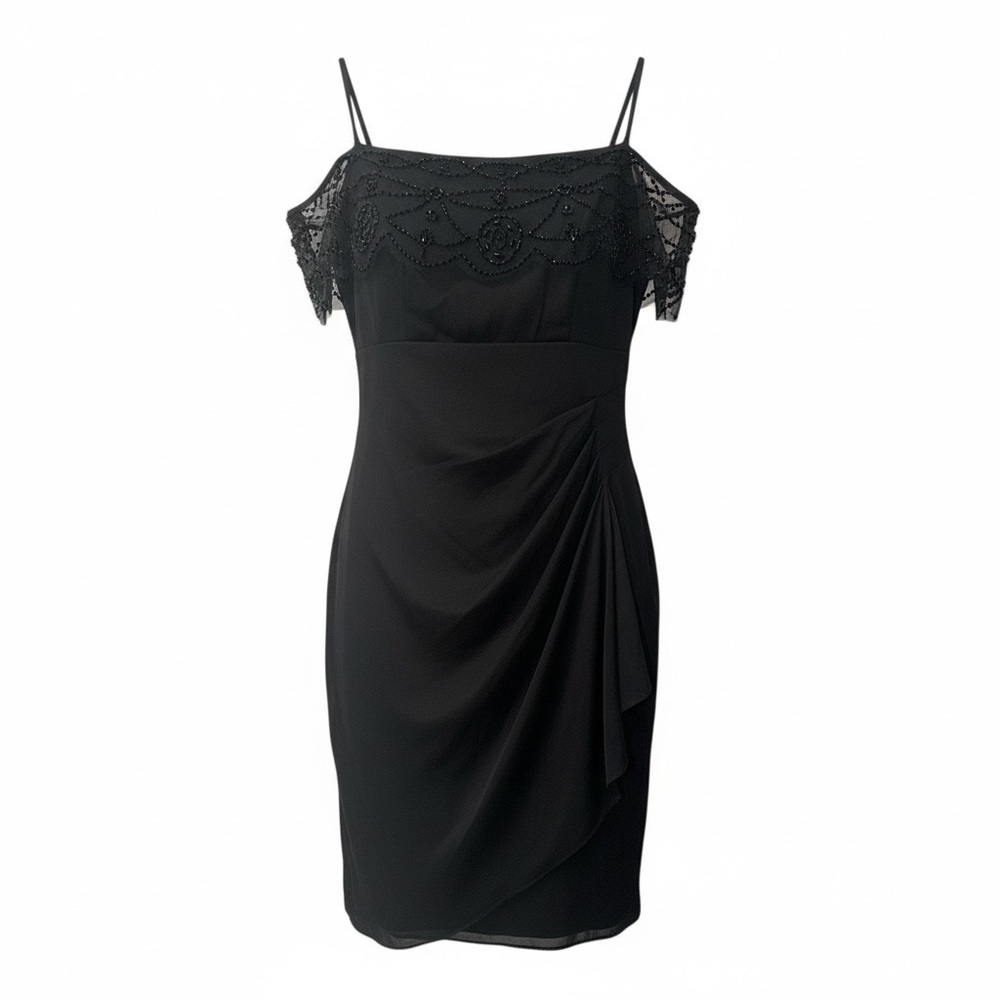 Chic Black Lace Cold Shoulder Dress